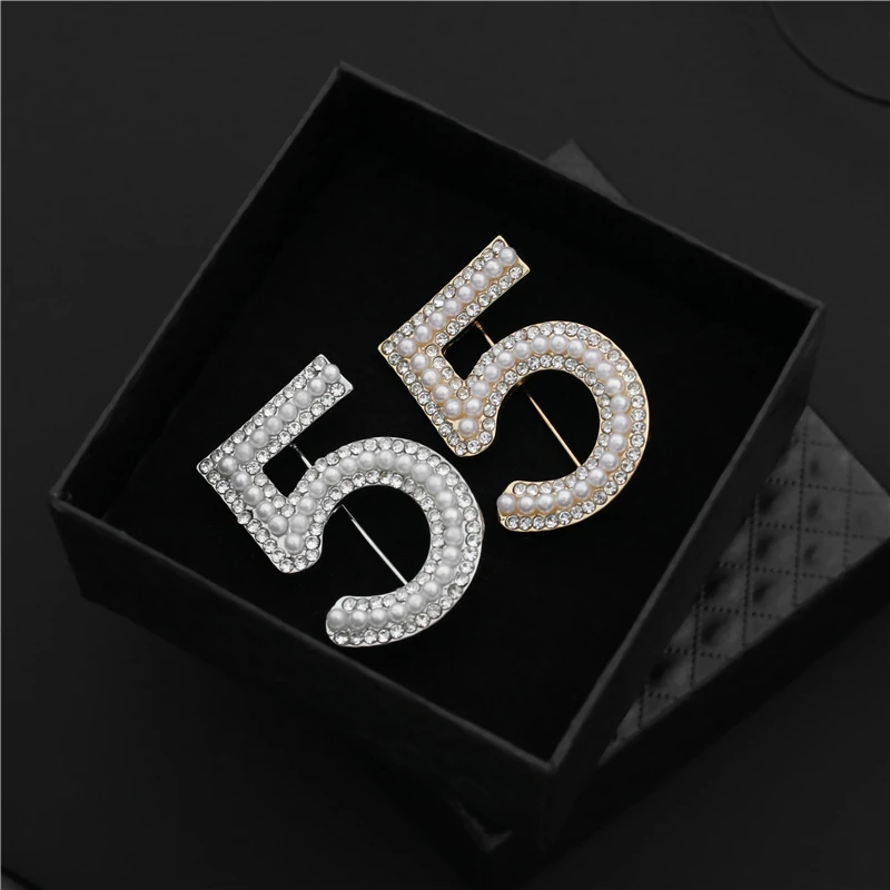 Číslo 5 Pearl Style Slávny luxusný dizajnér značky Broš