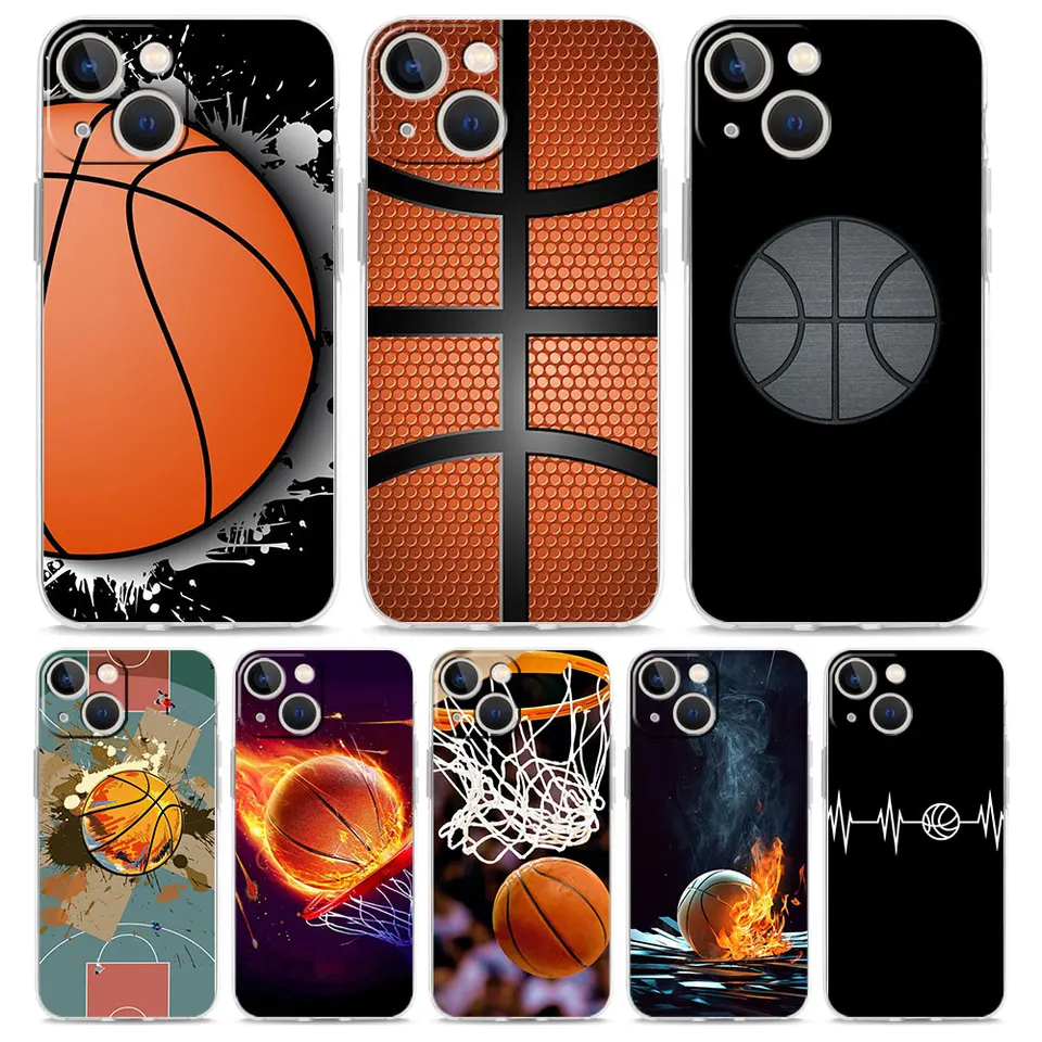 Číslo basketbalového koša luxusného priehľadného telefónu pre iPhone 15 14 13 12 11 Pro Max xs x xr SE 7 8 Plus TPU Clear Cover