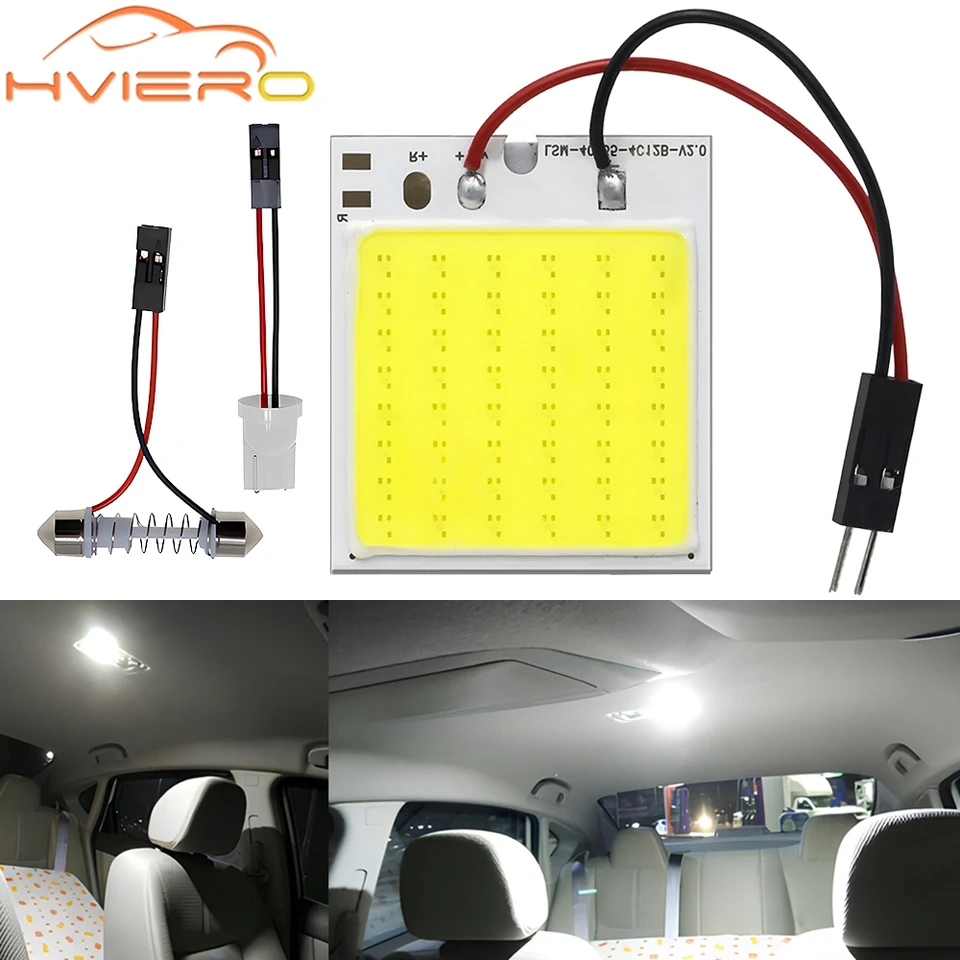 Čítanie interiéru automobilov Univerzálne príslušenstvo LED T10 BA9S COB W5W C5W 24/36/48SMD možnosti stropné svetlá DOME LAMP Viac farieb