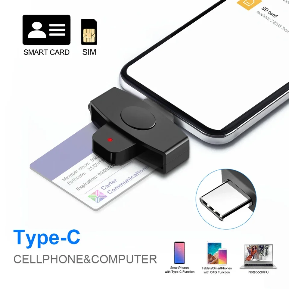 Čítačka inteligentných čipov prenosná sim ic karta čítačka bankových vyhlásení o daňovom vyhlásení Podpora pre Windows pre Mac/Android OS