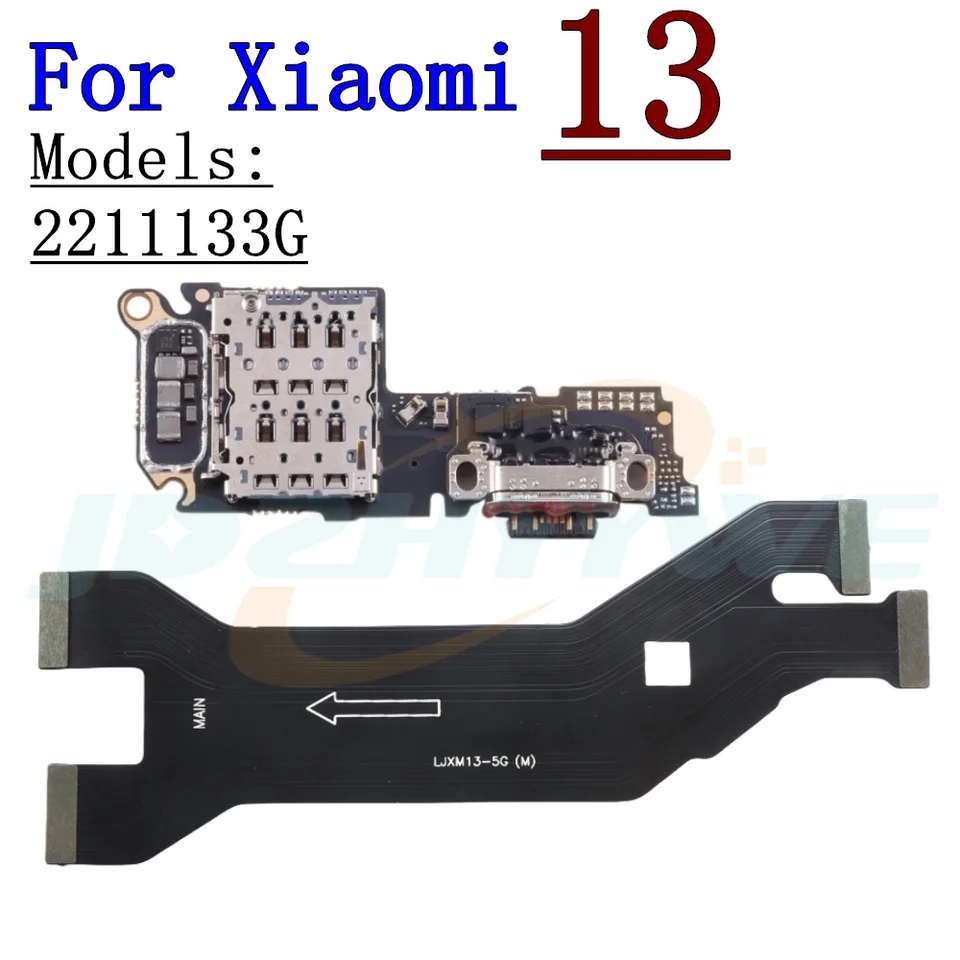 Čítačka kariet SIM Karty Konektor Dock Connector USB nabíjacie doska pre Xiaomi 13 Mi 13 Mi13 LCD hlavné diely základnej dosky Flex káblov