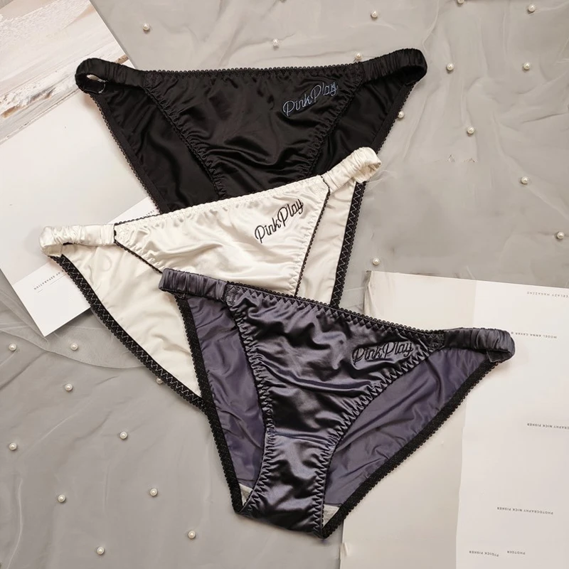Ľadové hodvábne nohavičky mäkká pevná farba bezšvové spodky sexy nízky pás spodná bielizeň letné elastické elastické ženské priedušné nohavičky