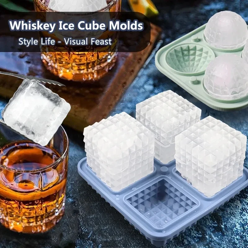 Ľadový držiak whisky ľadová guľa s silikónovou ľadovou kockou veľká forma s okrúhly