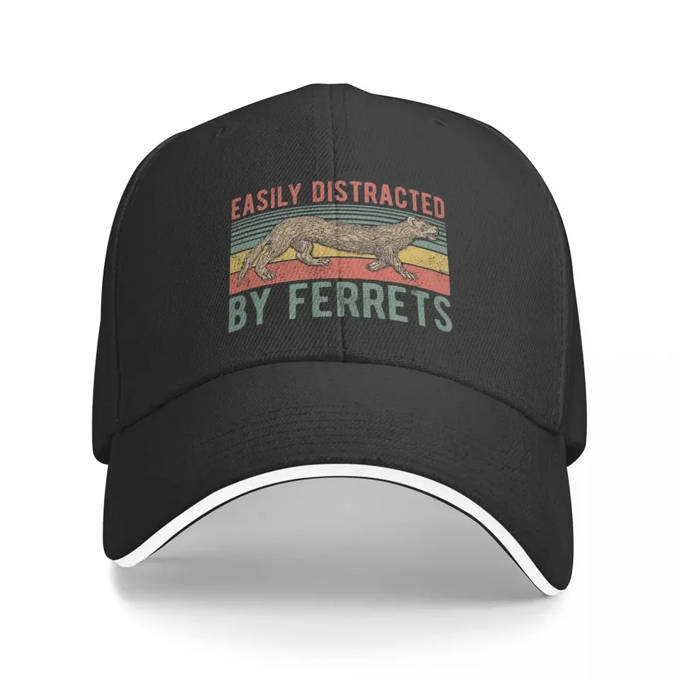 Ľahko rozptýlené frets Funny Animal Ferret Majiteľ Cap Cap módne príležitostné baseballové čiapky nastaviteľné klobúky unisex baseballové klobúky