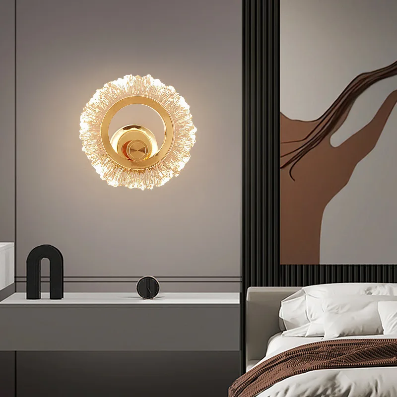 Ľahká luxusná spálňa posteľná lampa Nordikálna obývacia izba sála nástenná lampa Simple 2024
