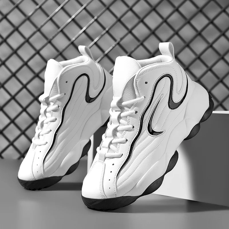 Ľahké kožené basketbalové topánky pre mužov: Dizajn mäkkého podrážky, Ultimate Sports Comfort