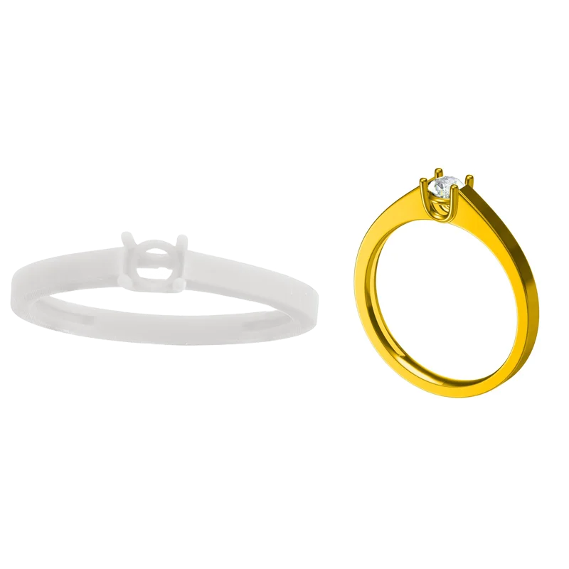 Ľahké obsadenie živíc/ voskových kusov Vytlačené STL 3D modelingom Solaire Ring s hrotmi pre ženy Gilrs Ladies