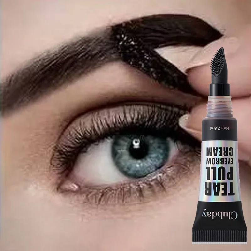 Ľahké odlepené obočie Tint Cream Natural Long Trvalá obočie tetovanie nepremokavého nepriepustného gélu Gel Big Brush Head Hlava Liquid obočie farbivo