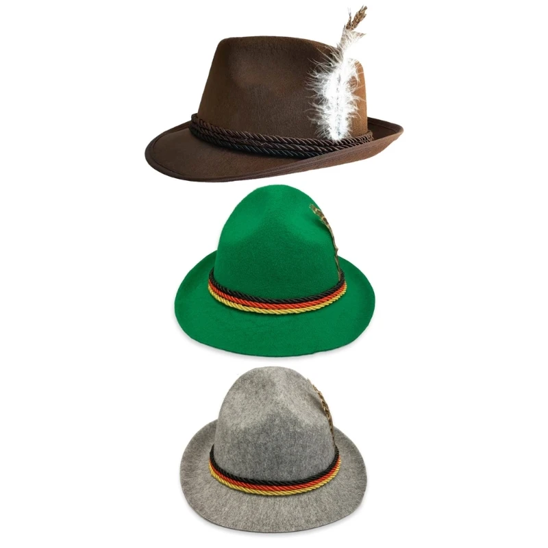 Ľahké perie dekory fedora klobúk pre ženy, ktoré muži priedušné októberfest s periami západný jazz, cítiť sa