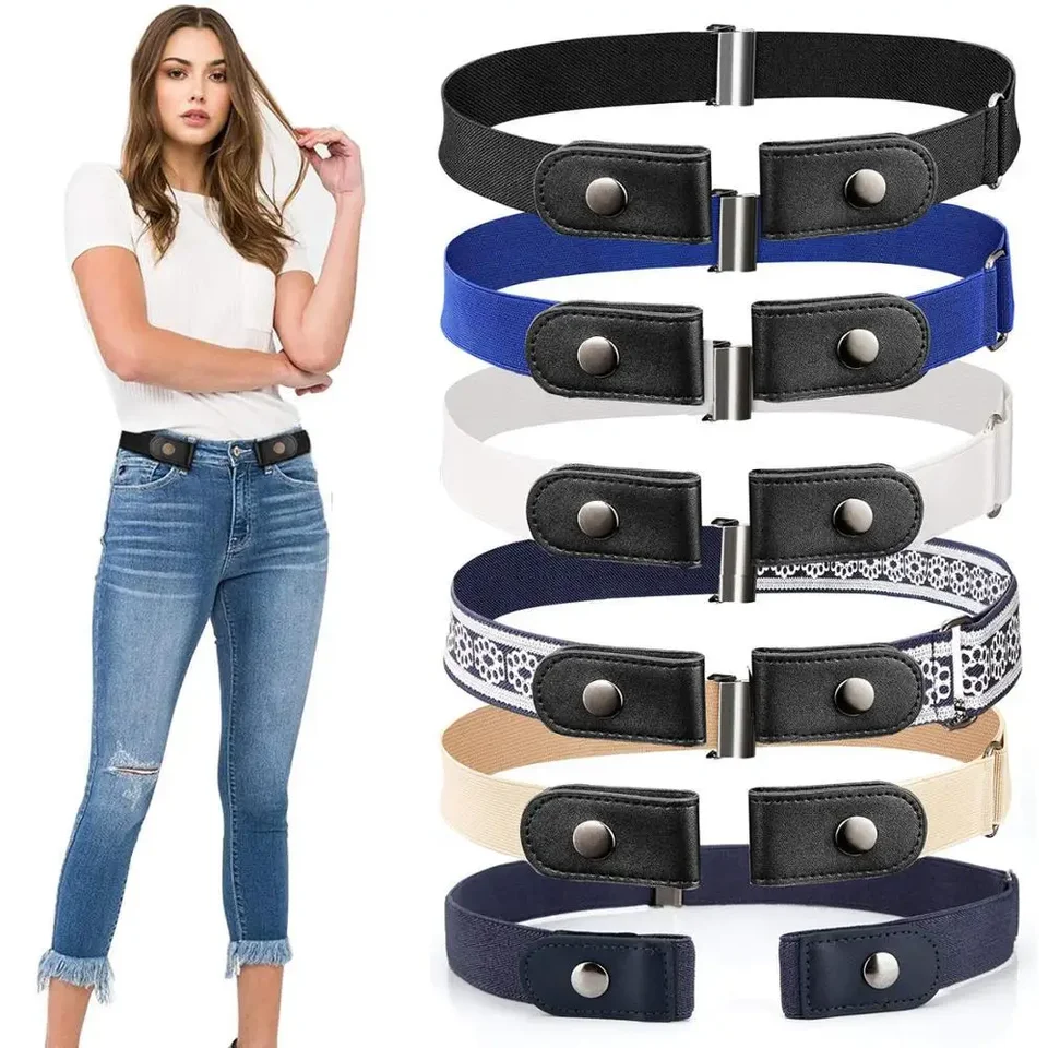 Ľahký pás bez sponky elastické pásy pre ženy natiahnite Riem Men Jeans Cintos rozšíriteľné deti chlapci dievčatá remienok bez problémov
