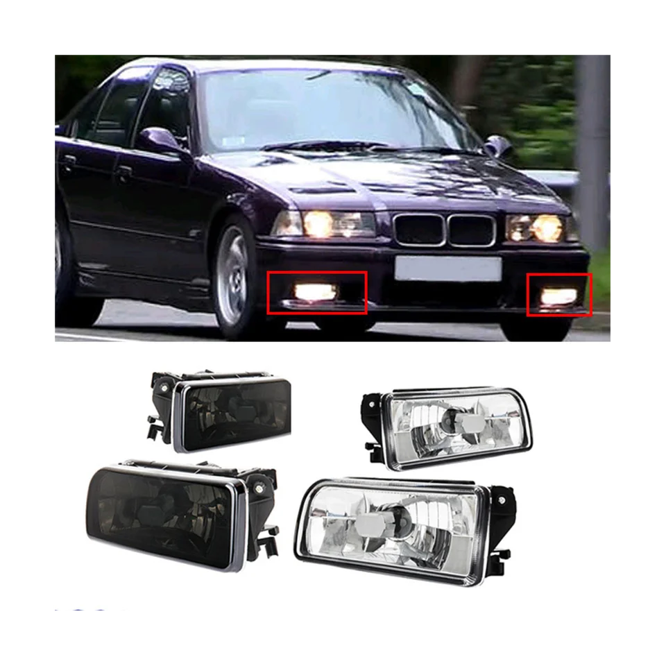 Ľavý a pravý predný nárazník Hmlové žiarovky Hmlové lampy pre BMW E36 318i 318ti 1992-1998
