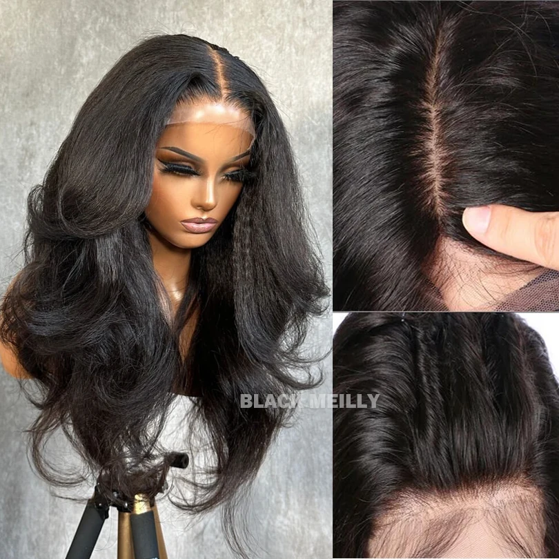 Ľudské vlasy yaki parochne vopred vytrhnuté Yaki Wavy hodvábne základňa plné čipky parochne brazílska koráza yaki vlna plné čipky parochne pre ženy