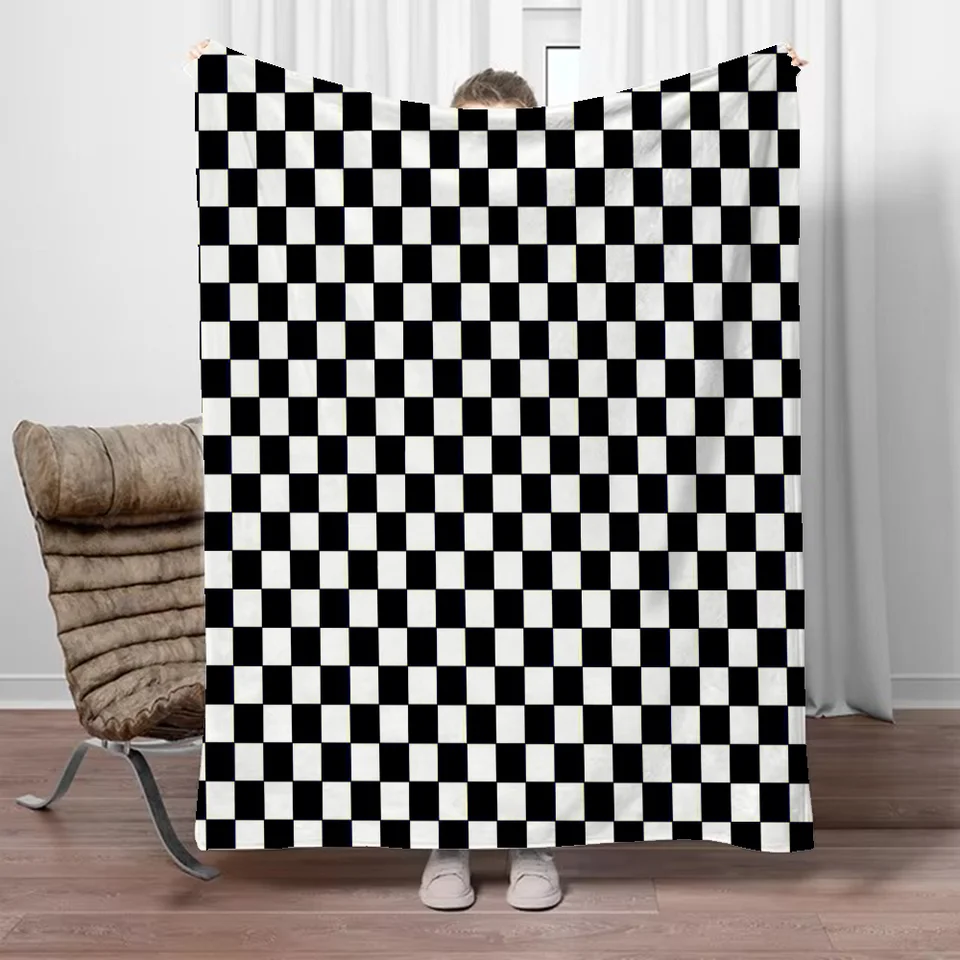 Šachovnica mikrovlákna prikrývka King Veľkosť luxusná prikrývka pre pohovku dekoráciu domáci interiér Fluffy Mäkké prikrývky a hody