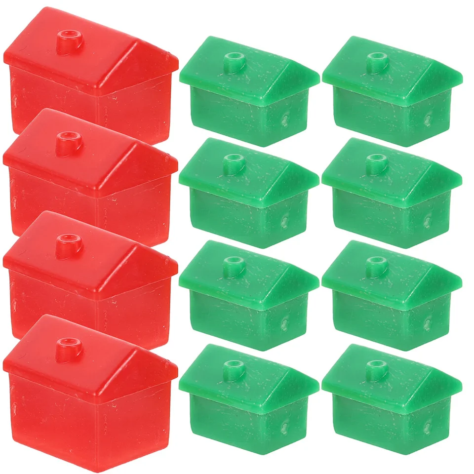 Šachové kúsky pre stolovú hru Green Small House a Red Hotel Ress Stolové bežec Victory Rich Man Games