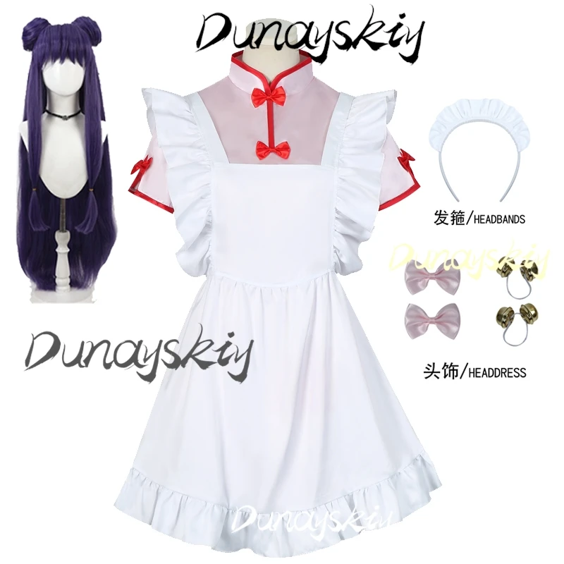 Šampón Cosplay kostým parochne šaty anime ranma 1/2 slúžky Uniforma cheongsam pokrývky hlavy žien Cosplay halloween Party Prispôsobené prop