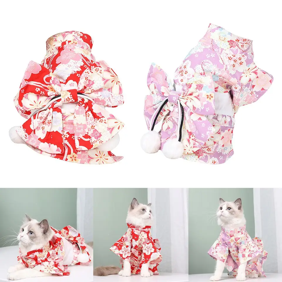 Šaty mačiek kimono pohodlné pre malé psy Cats módny kostým mačiek outfit
