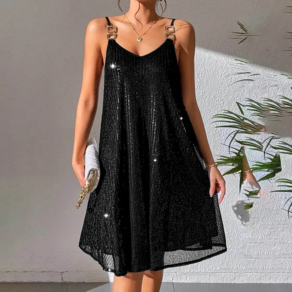 Šaty pre ženy letné príležitostné plus dámske dámske dámske v susedníku elegantné flitry Vestidos elegantes feminino
