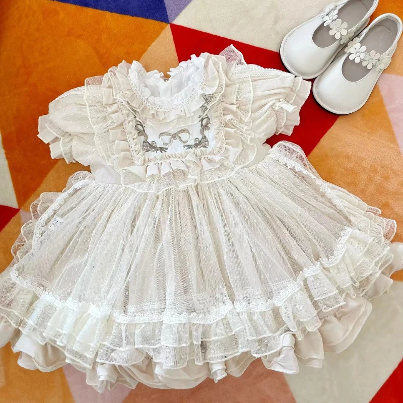 Šaty španielskej princeznej Lolita Šaty prvé narodeniny pomace šaty kvetinové dievčatá šaty detské šaty pre dievčatá eid custome