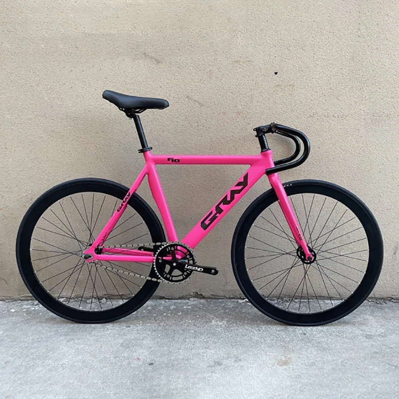 Šedá F10 Fixte Gear Bike Hliník zliatiny Rám s jednostupným bicyklom so 40 mm ráfikovou výškou Wheelset Prispôsobiteľné cyklistické diely
