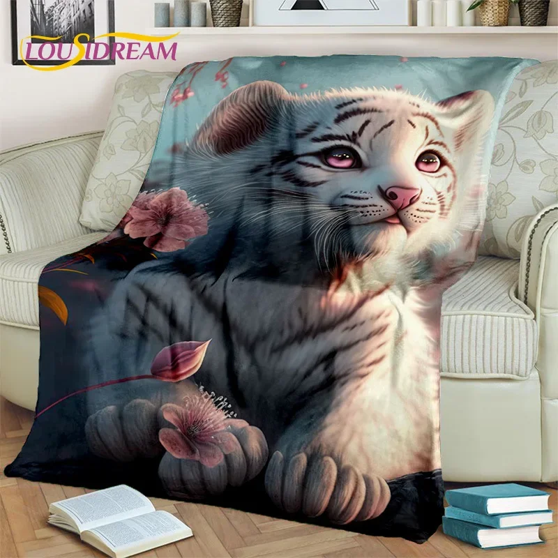Šelma karikatúra tiger leopard leopard zvierat divočina, prikrývka, prikrývka na mäkký hod pre domácu spál