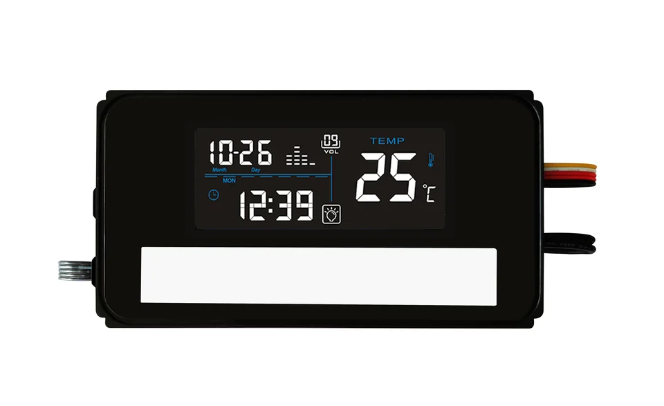 Šesť kľúčová čierna farba LCD obrazovka prehrávanie hudby System Defogger Touch Sensor Switch pre inteligentné kúpeľňové zrkadlo