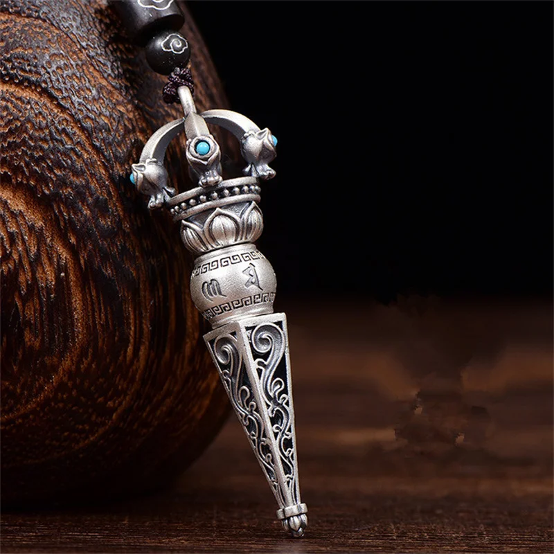 Šesť znakových pravdy Vajra Pestle Pendant for Men Jewelry Retro Pestle lano náhrdelník Mužský amulet požehnanie krku príslušenstvo
