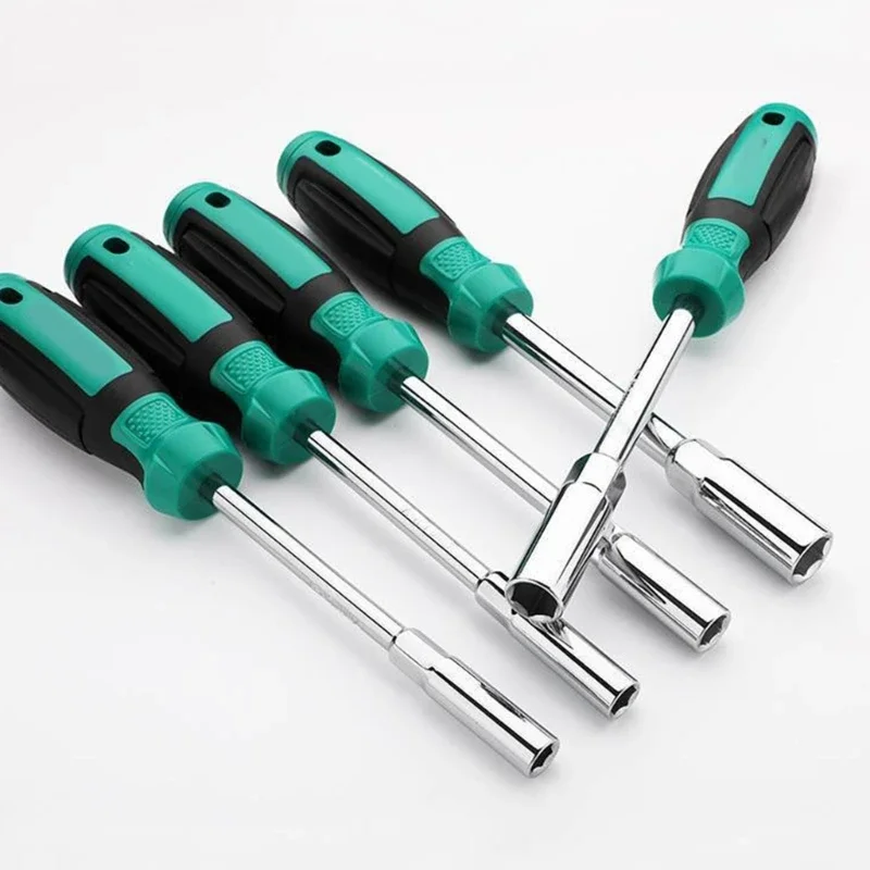 Šesťuholníkový matica Socket Wrenches Screwdriver oceľové konštrukcie ručný náradie Pohodlná rukoväť ľahko používaná 5-13 mm