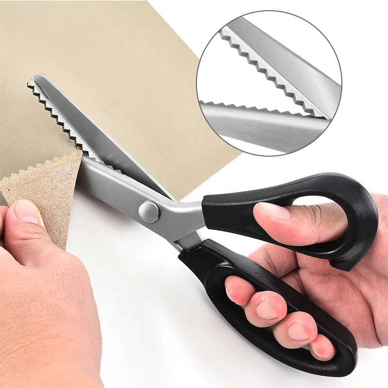 Šijacie nožnice Zig Zag Dressmaking Shear DIY Nástroj Pinking Nožnica Kožená rušivá šijacia príslušenstvo