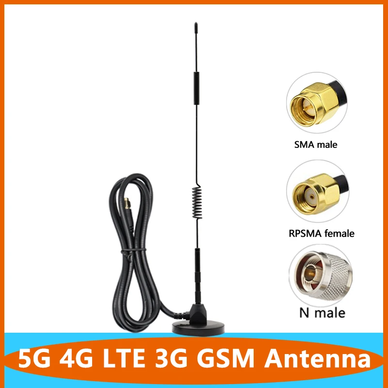 Širokopásmový 5G 4G LTE 3G GSM Omni WiFi Router Anténa 600 ~ 6000MHz Full Band 5GHz 12DBI zosilňovač Aerial SMA N pre komunikáciu