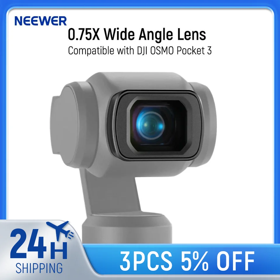Širokouhlý objektív Neewer 0,75x kompatibilný s DJI Osmo Pocket 3 Expanded FOV FOV 108 ° Magnetic Coated Aspherical Camera objektív