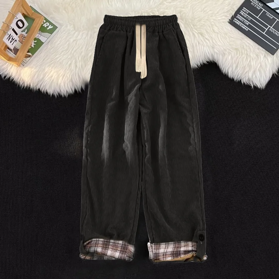 Široké nohy rovné nohavice Mens Corduroy Jogger Sutpants Fashion Design Sense Casual Pants Jeseň Nové nohavice pre mužskú maskulinu