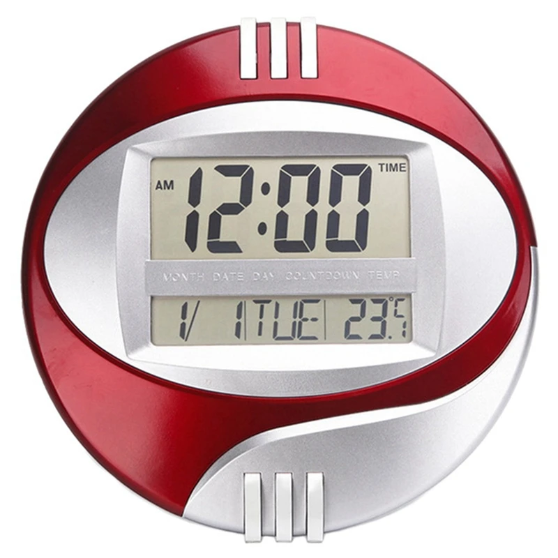 Šiť teplota displej digitálnej steny Elektronické hodiny LCD Moderne Calendar LED konzoly hodinky Mute of Home Office dekorácie