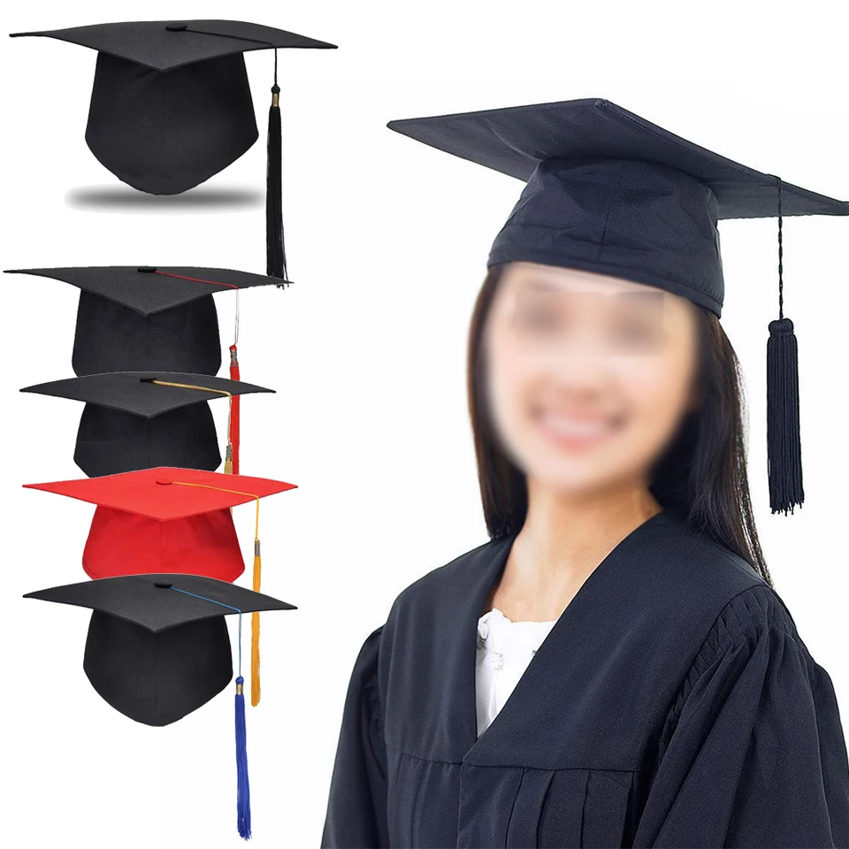 Školské maturitné strany strata čapu Mortarboard Univerzita bakalársky doktor Academic Hat New Black Mortar Board