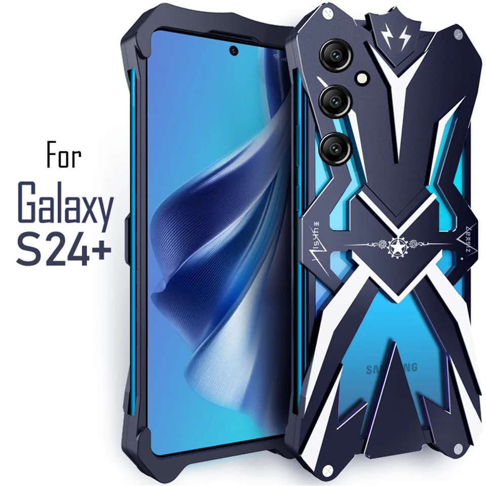 Škrupové puzdro na kovové brnenie hliníka pre Samsung Galaxy S21 Fe S22 S23 S24 Ultra S20 S23 S24 Plus poznámka 20 Cover Cover Funda Ultra Case Funda