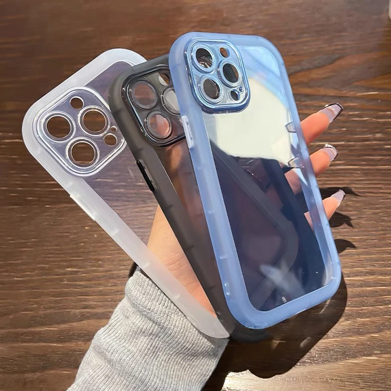 Šokom odolný voči silikónovým nárazníkom priehľadné puzdro pre telefón pre iPhone 16 Pro Max 15 14 13 12 11 xr x xs 7 8 plus ochrana krytu fotoaparátu
