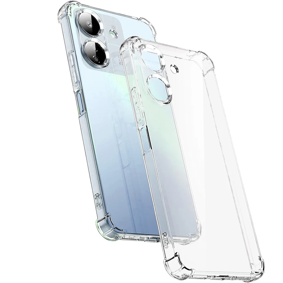 Šokom čistý silikónový puzdro pre Xiaomi Redmi 13C 12C 13 4G 5G Soft Soft Ultra Thin Transparent Soft Soft TPU Fondas Fundas Shell