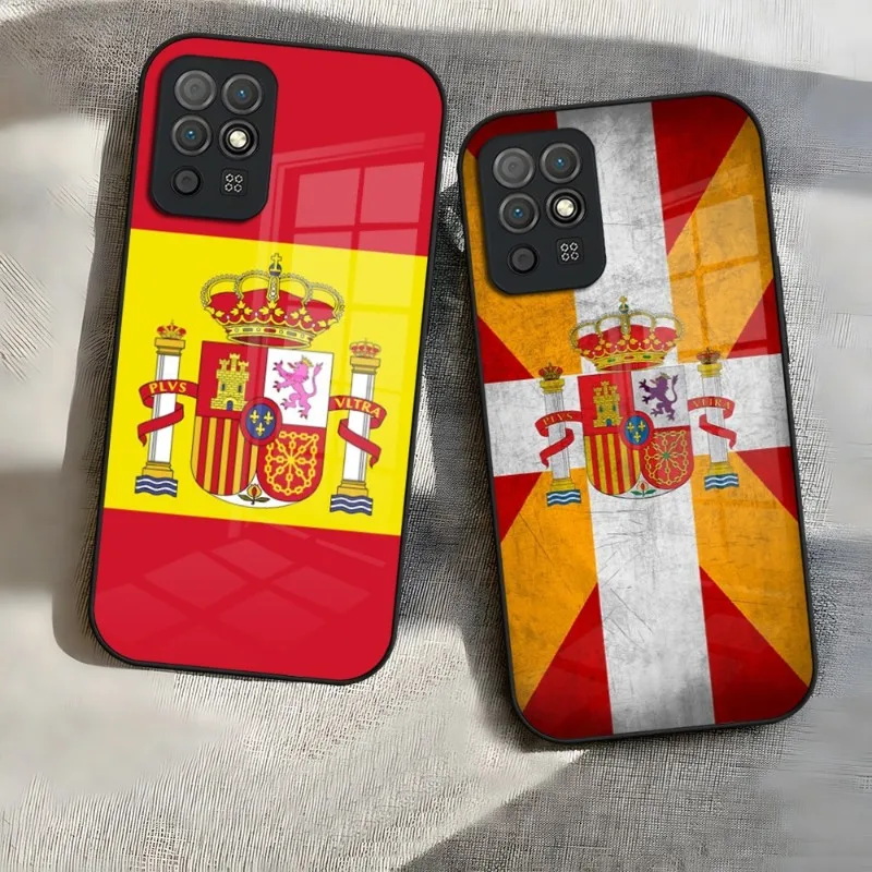 Španielska vlajka telefónu pre Huawei P30 LITE P50 P20 P20 P10 P10 P9 Smartp Z Mate 40 Honor 30 50 60 Pro Plus sklenený kryt