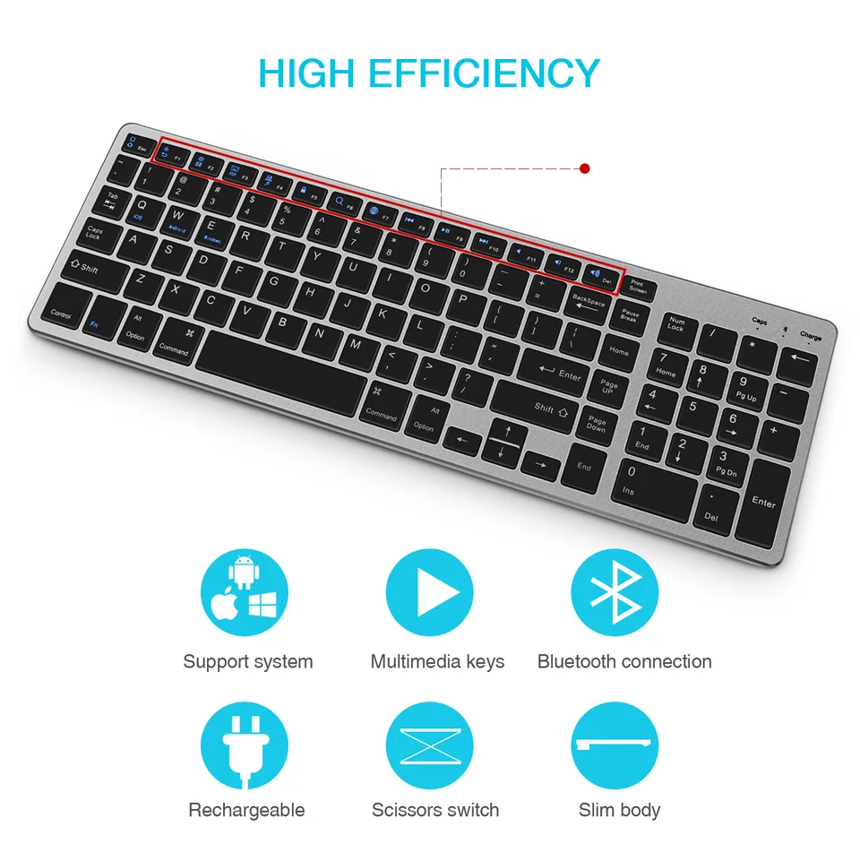 Španielske a anglické verzie Nabíjateľné prenosné prenosné bezdrôtové bezdrôtové dvojmotory 2.4g+klávesnica Bluetooth pre tablet PC pre prenosný počítač