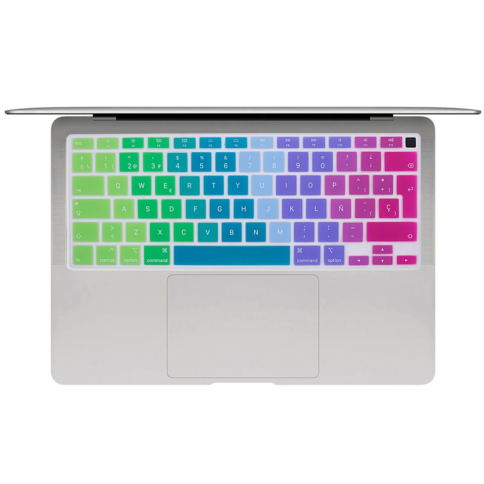 Španielske písmená pre MacBook Air 13 palcov 2020 2021 Touch ID Modle A 2179 A 2337 M1 Silikónový kľúča Klávesový kryt Chránič pokožky