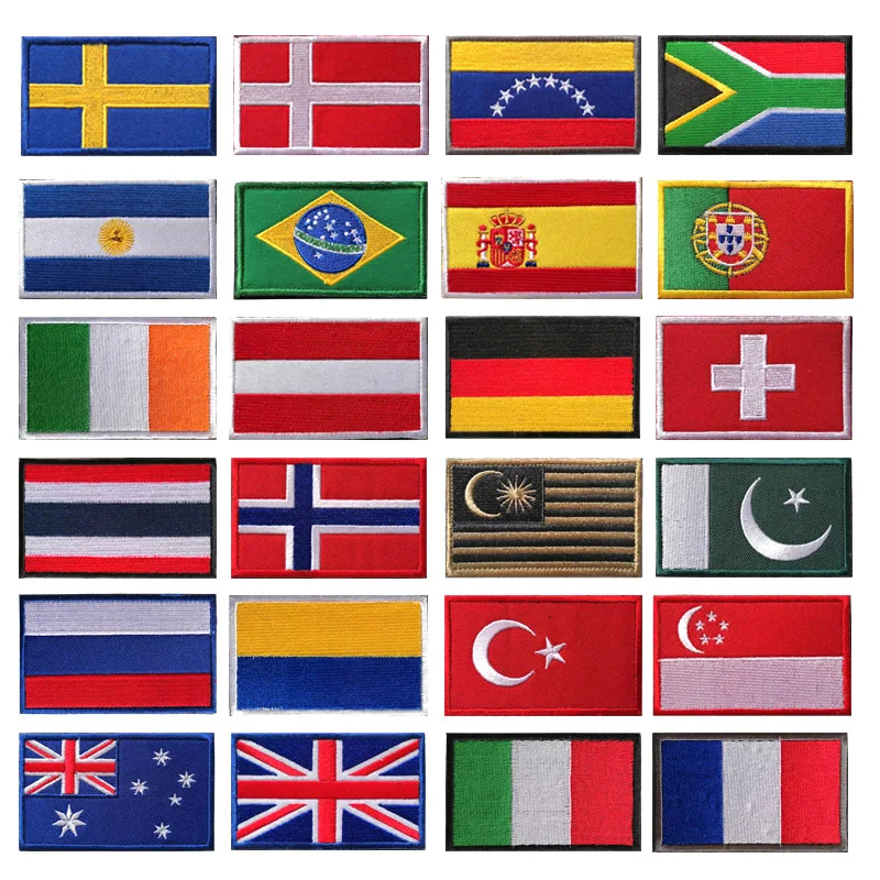Španielsko americké vlajkové odznaky a slučka Vyšívaná armáda Vojenské taktické háčiky Mexiko Flags Litle Stickers Applieque