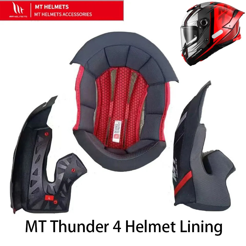 Španielsky Mt Thunder 4 Motorcycle prilba prilby na podšívku na podšívku Originálne MT Príslušenstvo Výmena podšívky a ušné vankúšiky