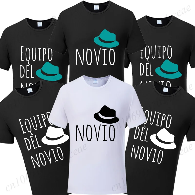 Španielsky tím Groom Groomsman Tričko Priateľ priateľ Single Breadwell Bachelor EVG Party Tshirt Hat Graphic Tops Enged Wedding Tees