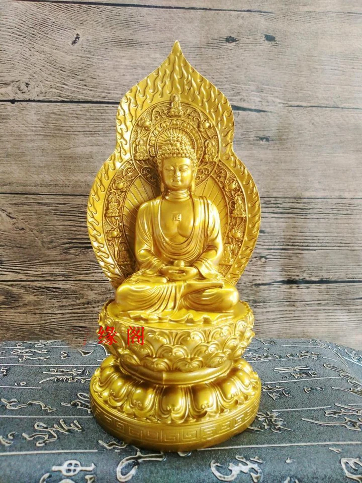 Špeciálna ponuka-18 cm vysoká domáca duchovná požehnanie rodiny Talisman # Rulai Buddha Feng Shui socha-