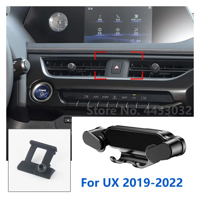 Špeciálne pre spoločnosť Lexus UX Držiteľ telefónu Gravity Mobile GPS podporuje Air Vent Mount Accessories 2019-2022