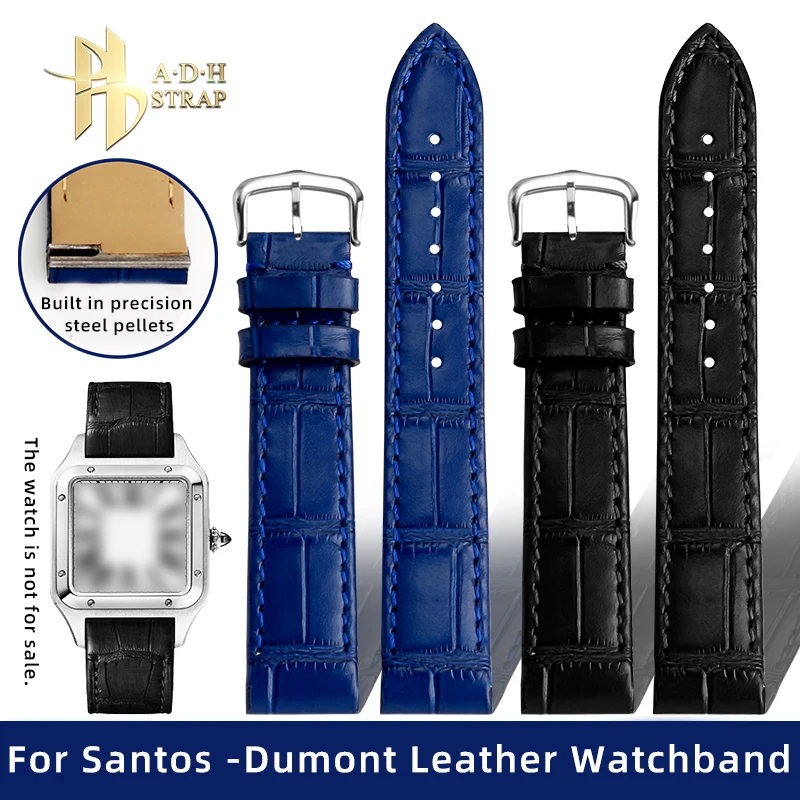 Špeciálny rýchly odnímateľný popruh pre hodinky pre Cartier Santos Dumont WSSA0032 WSSA0023 W2SA0012 Originálne kožené hodinky 17.5