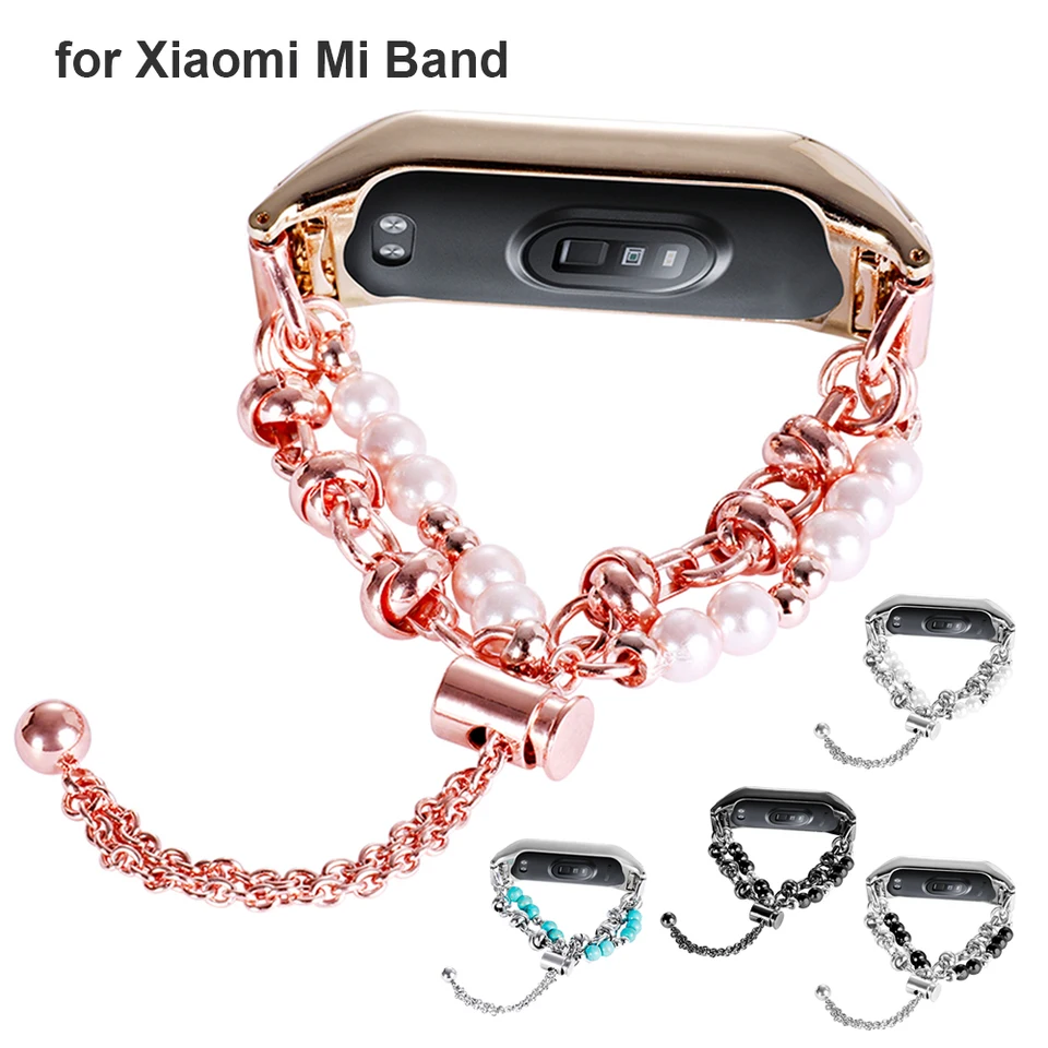 Šperky Mi Band 8/6 Strap Bracelet pre Xiaomi Mi Band 7 5 4 Smartwatch náramok Príslušenstvo kovový reťazec Dámsky luxusný elegantný nový