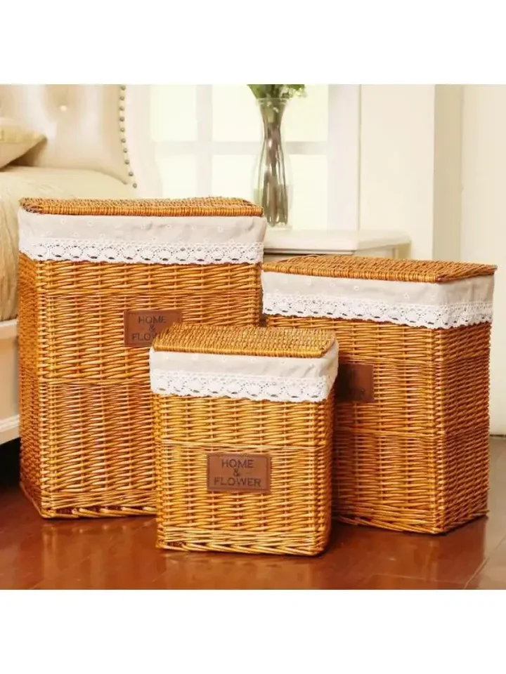 Špinavá prekážka Rattan Tkanina Špinavé šaty Storage Basket Piela