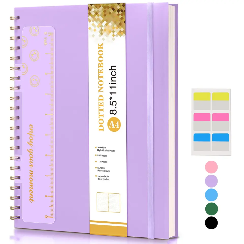 Špirálový notebook Journal A4 Veľké ružové zápisníky pre ženy Men College vládnutý denník 100 GSM papierový plastový plastický hardcover