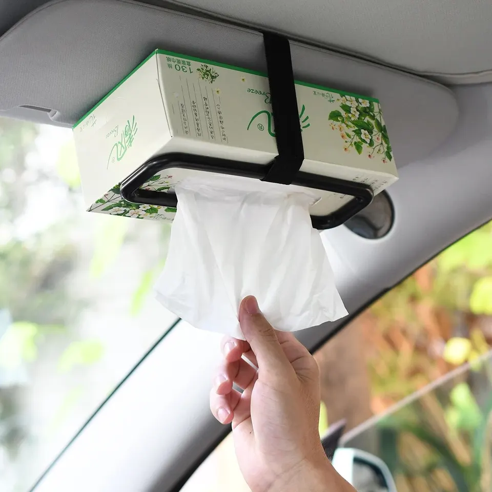 Špička s tkanivovým stojanom pre tkanivový stojan pre auto Univerzálne slnečné ovorky na obrúsky slnečník sedadlo sedadla zadka držiak automatický interiérový elastický závesný kryt papiera