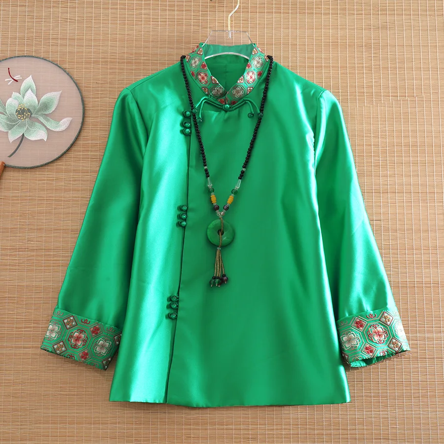 Špičková jarná a jesenná dámska bunda Špičkový čínsky štýl Hanfu Elegant Lady Coat Female S-XXL